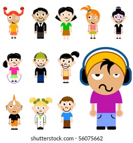 juego de personajes de dibujos animados para niños