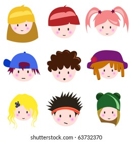 cartoon children face