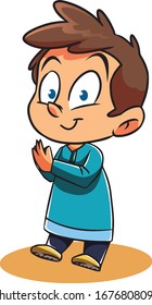 dibujos animados niños islámicos ramadan vector