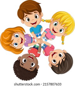 Cartoon children standing in a circle