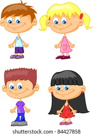 cartoon children, students