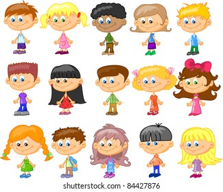 cartoon children, students