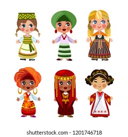 Cartoon Children Traditional Dress Isolated On Stock Vector (Royalty ...