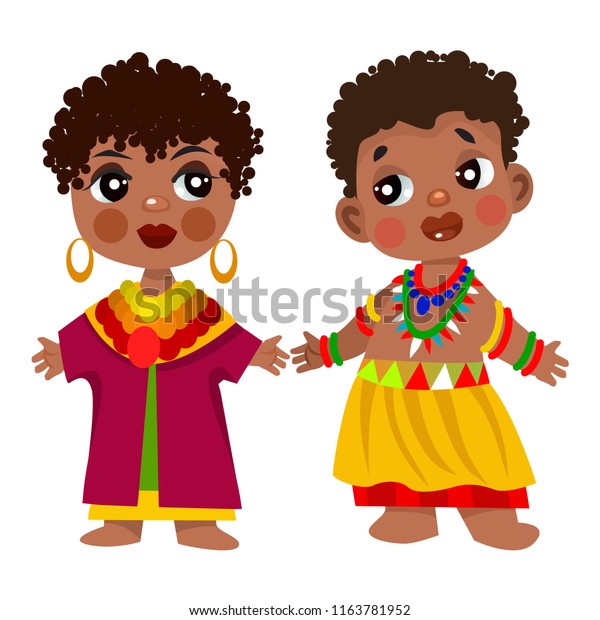 Cartoon Children Traditional Dress Isolated On Stock Vector (Royalty ...