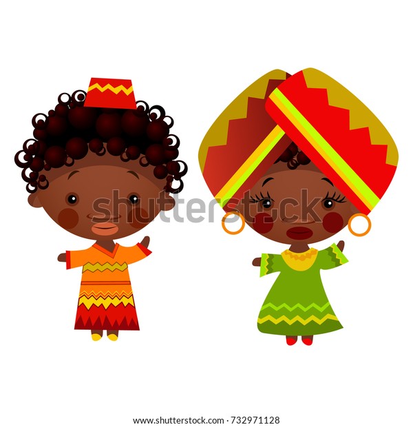 Cartoon Children Traditional Dress Isolated On Stock Vector (Royalty ...