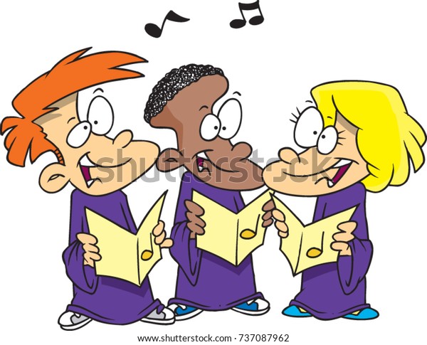 Cartoon Childrens Choir Stock Vector (Royalty Free) 737087962