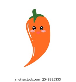 cartoon chili character face expression design element stock