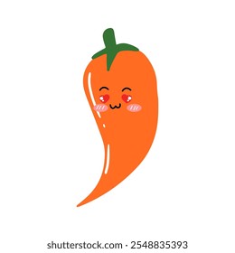 cartoon chili character face expression design element stock