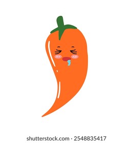cartoon chili character face expression design element stock