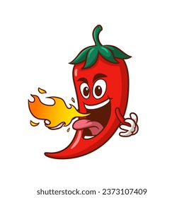 Cartoon chili mascot illustration, perfect for restaurant business needs