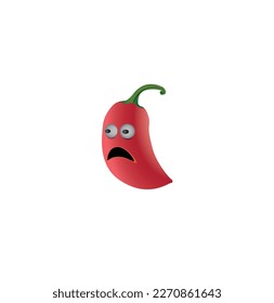 Cartoon chili peppers on a white background. Vector illustration