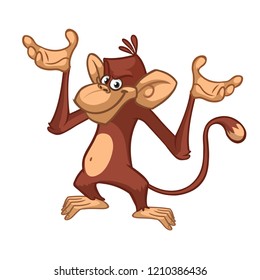 Cartoon chimpanzee monkey. Vector illustration