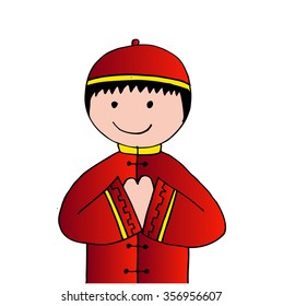 Cartoon of Chinese boy