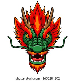 Cartoon chinese dragon head mascot