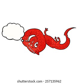 cartoon chinese dragon with thought bubble