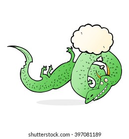 cartoon chinese dragon with thought bubble