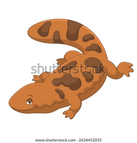 Cartoon chinese giant salamander on white background