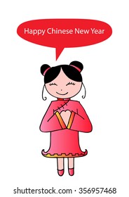 Cartoon of Chinese girl