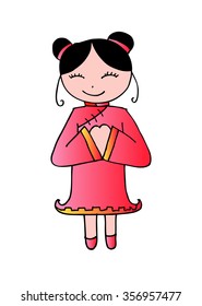 Cartoon of Chinese girl