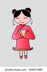 Cartoon of Chinese girl