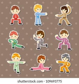 cartoon chinese Kung fu stickers