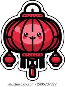 Cartoon Chinese lantern. Vector illustration of a cartoon Chinese lantern.