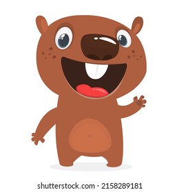 Cartoon chipmunk or beaver illustration