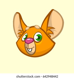 Cartoon chipmunk head. Vector illustration of brown smiling chipmunk icon. Design element or sticker print