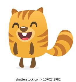 Cartoon Chipmunk or marmot laughing. Vector illustration