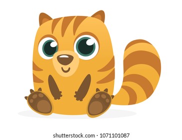 Cartoon chipmunk or marmot sitting. Forest animal vector illustration of chipmunk 