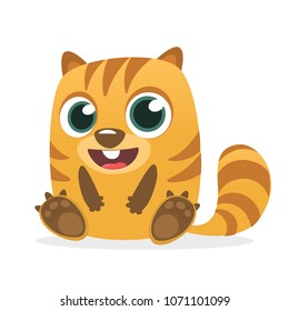 Cartoon chipmunk or marmot sitting. Forest animal vector illustration of chipmunk 