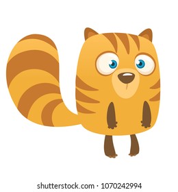Cartoon chipmunk or marmot standing. Forest animal vector illustration of chipmunk 