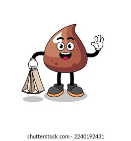 Cartoon of choco chip shopping , character design