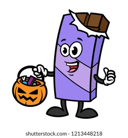 Cartoon Chocolate Bar Character Trick or Treating