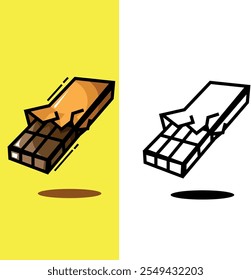 Cartoon Chocolate Bar Illustration - Perfect for Kids' Books, Food Blogs, and Packaging Design!