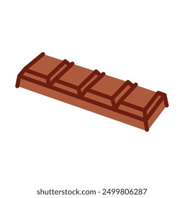 Cartoon chocolate bar, vector illustration isolated on white background