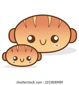 Cartoon Schokolade Brot Funny Lächeln.