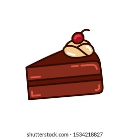 Cartoon Chocolate Cake. Vector illustration.