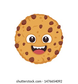 Cartoon chocolate chip cookie character