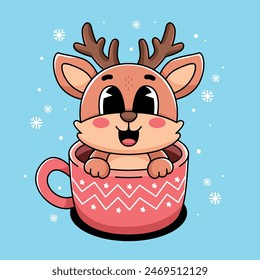 Cartoon Chocolate Cute Deer Mug