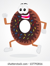 Cartoon chocolate donut