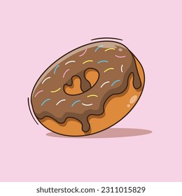 Cartoon of chocolate donuts vector illustrations icon with isolated layers