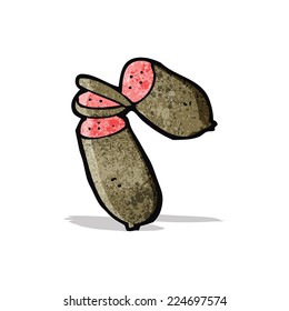 cartoon chopped sausage