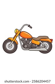 Cartoon Chopper Motorcycle bike vintage riders Illustration