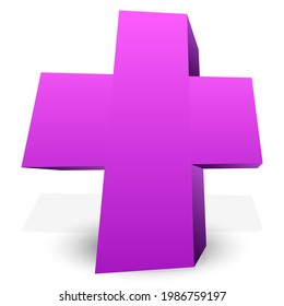 Cartoon Christian, Christianity Cross Vector Icon, Symbol, or Logo