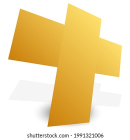 Cartoon Christian, Christianity Cross Vector Icon, Symbol, or Logo