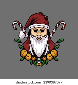Cartoon Christmas badge logo collection