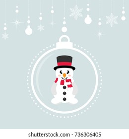 cartoon christmas balls with snowman