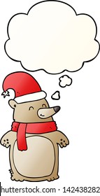 las navidades de dibujos animados llevan la burbuja del pensamiento en un estilo de gradiente suave