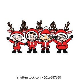 Cartoon Christmas Carol Vector Illustration